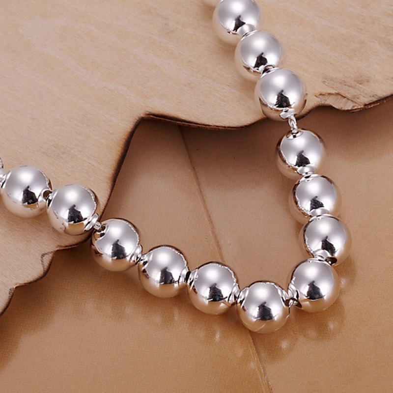 Gros argent couleur bijoux charme 8MM chaîne perle Bracelets H126 couple bracelet pour les femmes de mariage