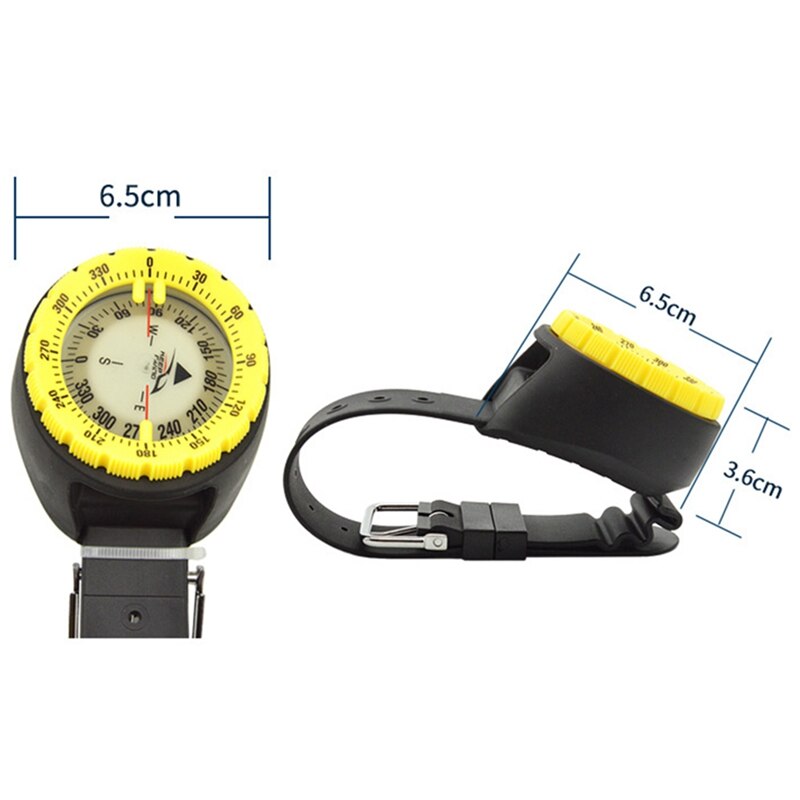 50m Watch Balanced Waterproof Compass Underwater Compass Diving Swimming Scuba Luminous Waterproof Compass
