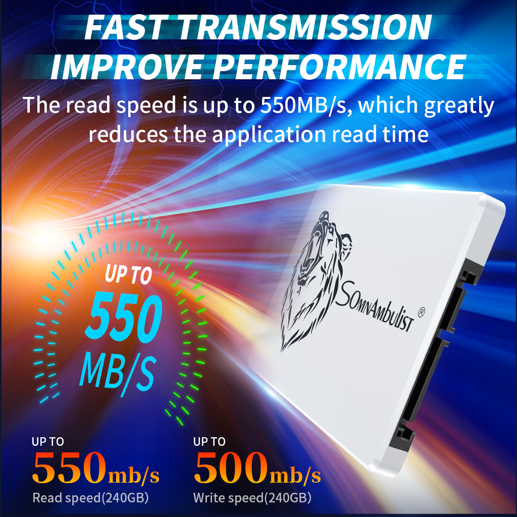 White SSD 2.5&quot;, desktop and laptop built-in storage unit, 60gb 120gb 240gb 480gb 960gb 2tb ssd