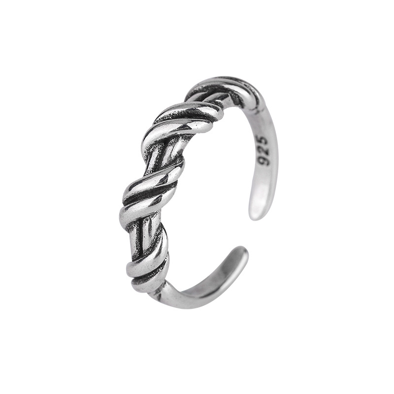 Anelli regolabili con avvolgimento in argento sterling 925 per il commercio all'ingrosso di gioielli di lusso da sposa da donna