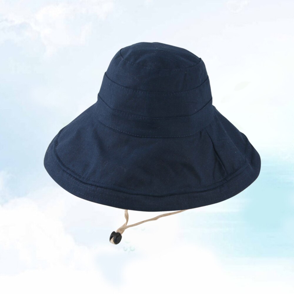 1pc bred kappe hætte sommer sol hat foldbar hat sommer hat solbeskyttelse hat spand hat til piger: Flåde