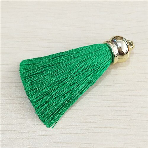 1 Uds. Pendientes borlas de seda colgantes para manualidades, tapas de extremo de plata, cepillo de borlas para DIY, accesorios para fabricación de joyas: 11
