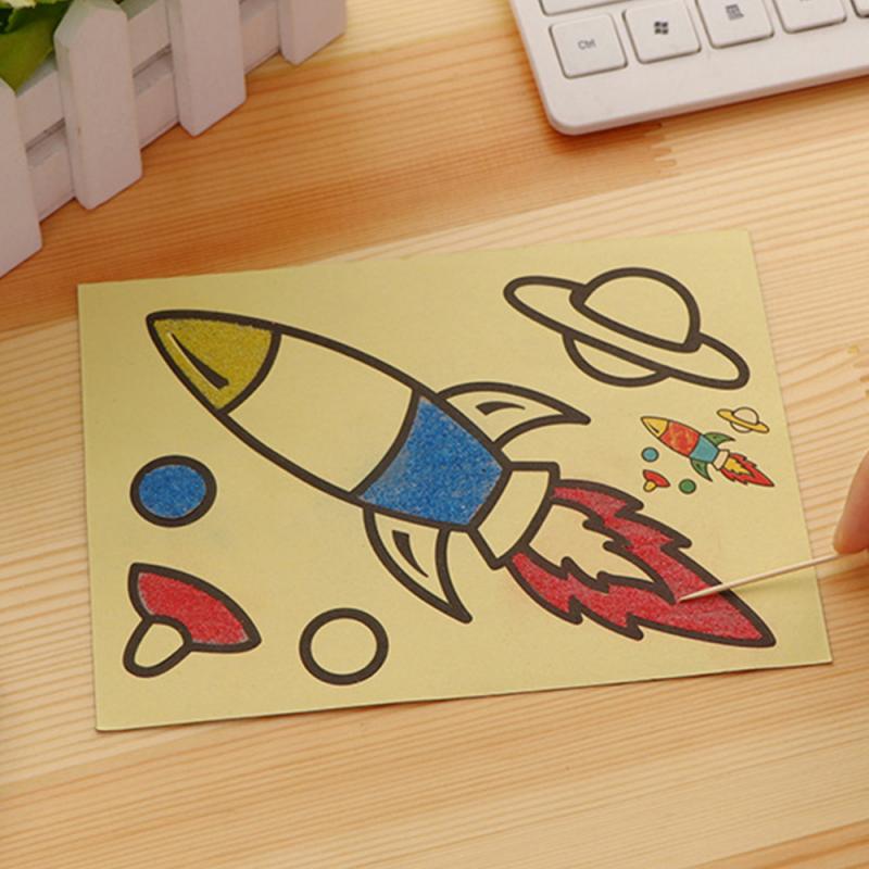 Scratch Art Doodle Pad Zand Schilderij Kaarten Early Educatief Creatieve Tekening Speelgoed Om Gekleurde Zand Student