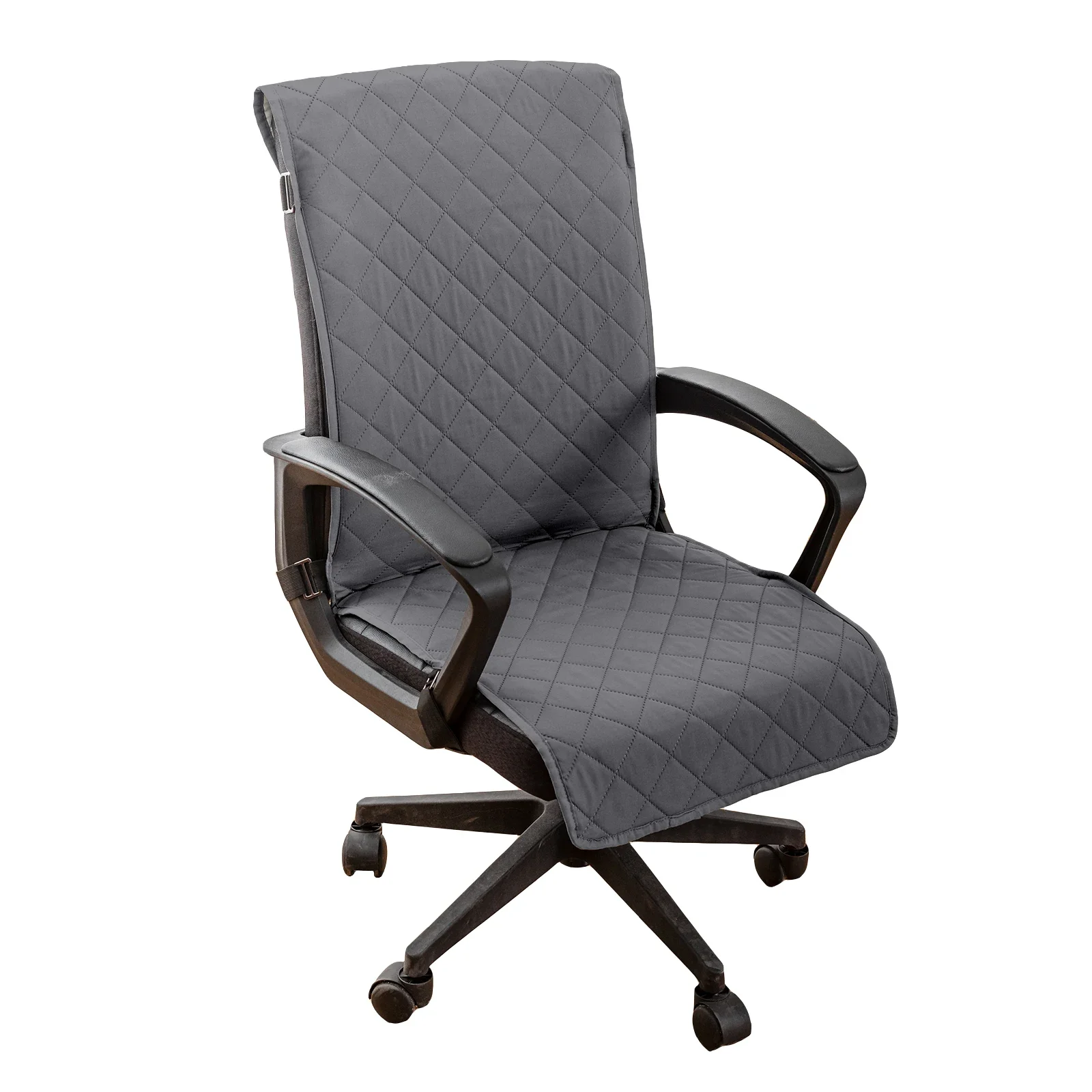 1 coprisedie resistenti all'acqua, resistenti all'olio e alla polvere per sedie da ufficio, coprisedili universali con griglia diamantata per tutte le stagioni: Grey / 60*150cm