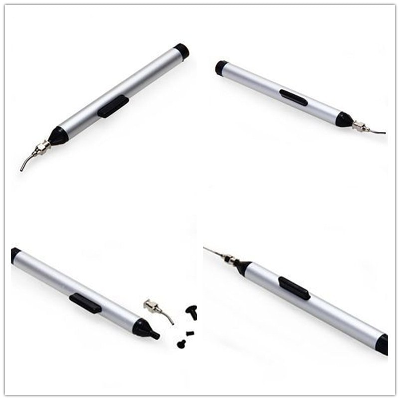 Nueva herramienta MANUAL fácil de recoger picadora de soldadura bolígrafo de succión al vacío + 3 pinzas de succión alternativa delicado IC SMD