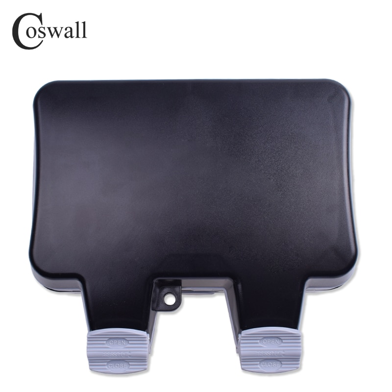 Coswall IP66 Waterproof Outdoor EU Standard Wall Socket With 2 USB Charge Port + 1 Gang Momentary Contact Push Button Switch