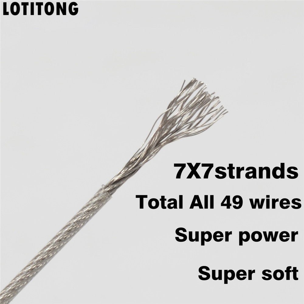 10M 70LB-368LB fishing steel wire line 7x7 strands Trace Coating Wire Leader Coating Jigging Wire Lead Fish Jigging Line 0.8-2mm