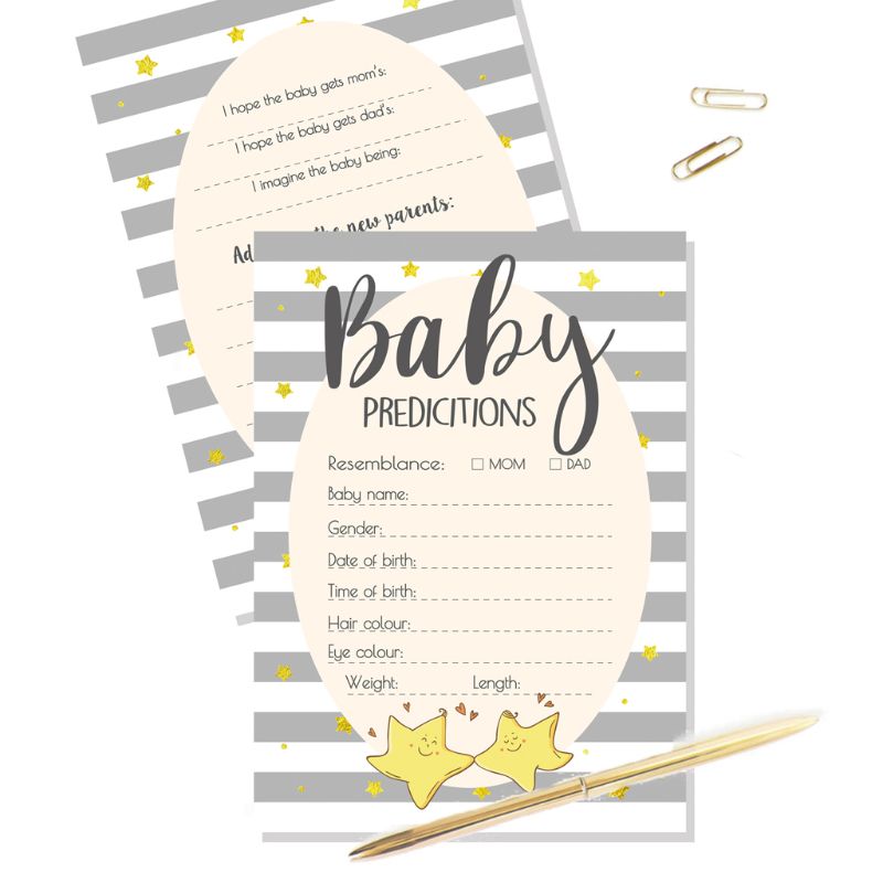 Advice and Prediction Cards for Baby Shower Game Parent Message Advice Book
