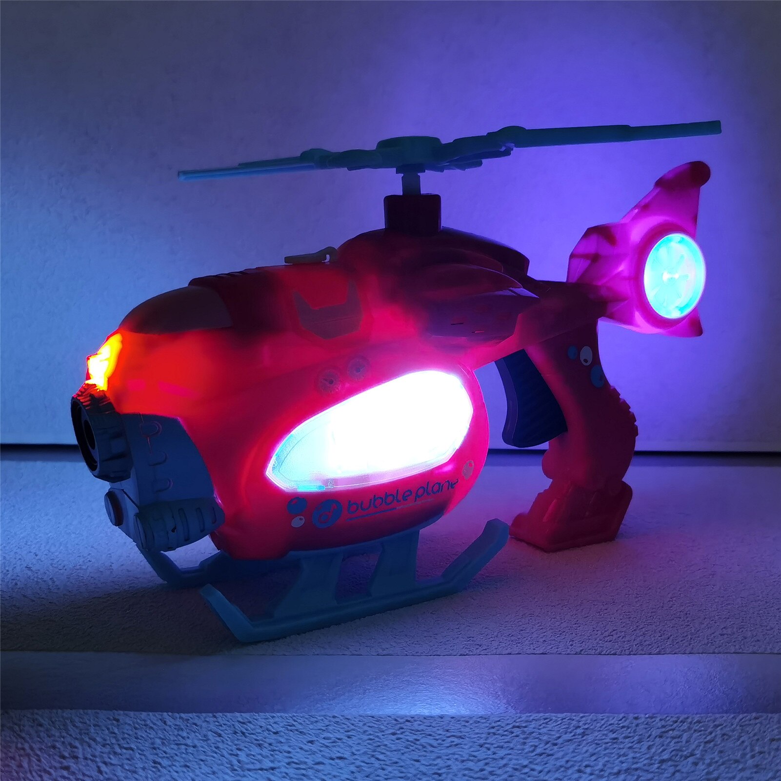 Bubble Blower Automatische Bubble Machine Beweegbare Helicopter Met Muziek Licht Outdoor Zomer Zeepbellen Voor Kinderen