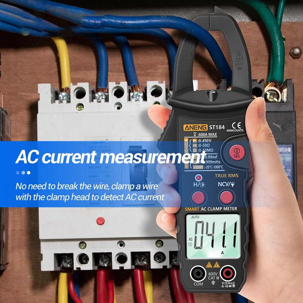 Smart Digitale Stroomtang ST184 Zonder Batterij Digitale Multimeter Stroomtang Professionele Meten Tester