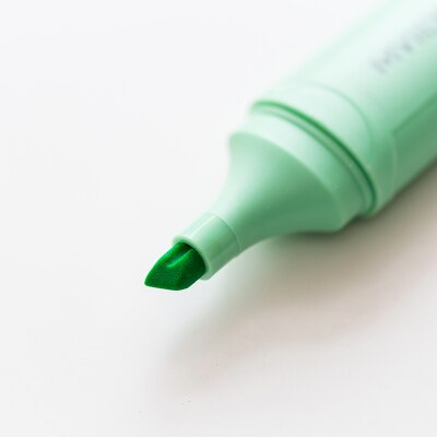 Subrayador con delineador, 1 unidad, amarillo, rosa, azul, verde, morado, naranja, rotuladores con punta oblicua, suministros para escuela y oficina: green