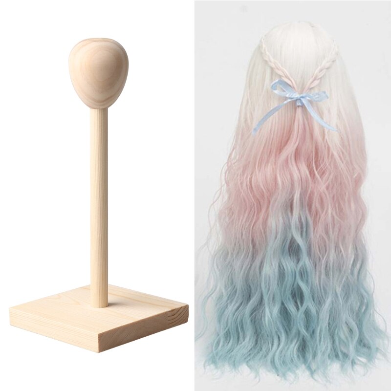 1/3 1/4 1/6 Wooden Hair Wigs Hat Cap Holder Stand Display Rack Tools for Doll BX0D