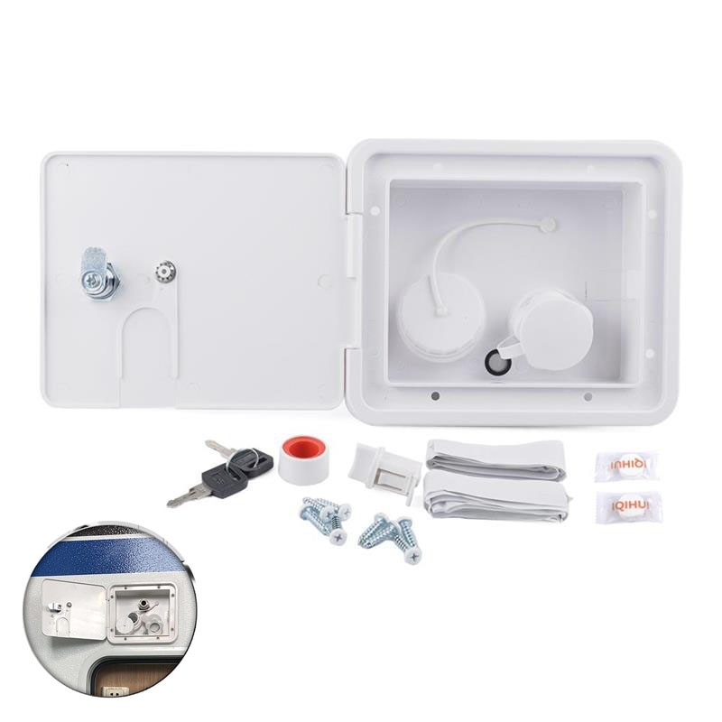 Compuerta de entrada de relleno de agua por gravedad de ventilación de 1/2 pulgadas para casas de caravana, Material ABS estabilizado UV con llaves