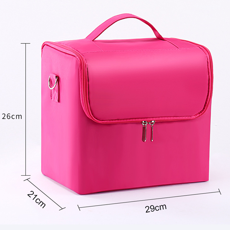 Multilayer Clapboard Cosmetische Bag Case Schoonheidssalon Tattoos Nail Art Tool Bin Vrouwen Make-Up Organizer Grote Capaciteit Tas: Pink