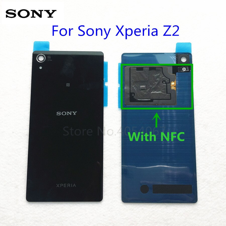 Voor Sony xperia Z2 D6543 L50W D6503 Achter Glas Batterij Cover Terug Deur Glazen Behuizing Vervanging + NFC Antenne