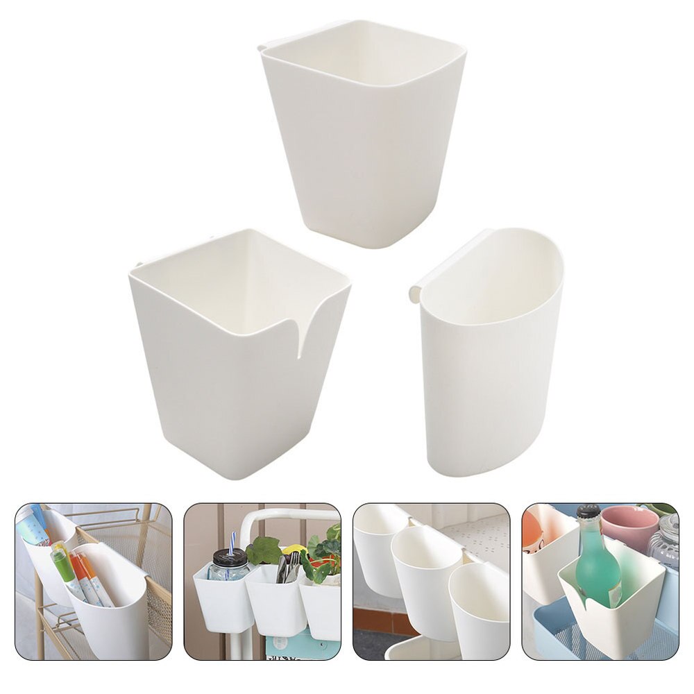 3PCS Multi-purpose Hanging Basket Plastic Hanging Bucket Storage Hanging Barrel for Home Kitchen Room