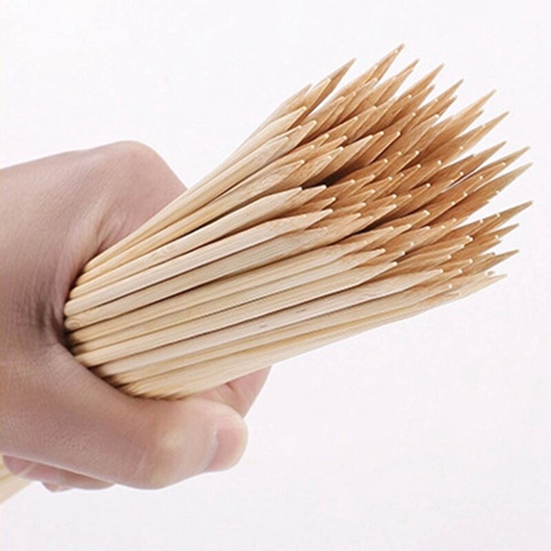 Bamboe Spiesjes Houten Bbq Kebab Fruit Chocolade Fontein Stok Party Buffet Eten Wegwerp Gehaktballen Platte Paddle Picks Roosteren