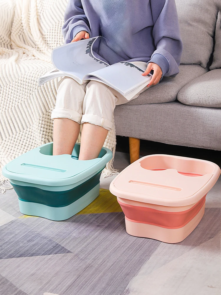 Balde de massagem dobrável para banho de pés, balde de imersão, bacia dobrável, spa, banho de pés, sauna doméstica, banheira, pedicure, banheira