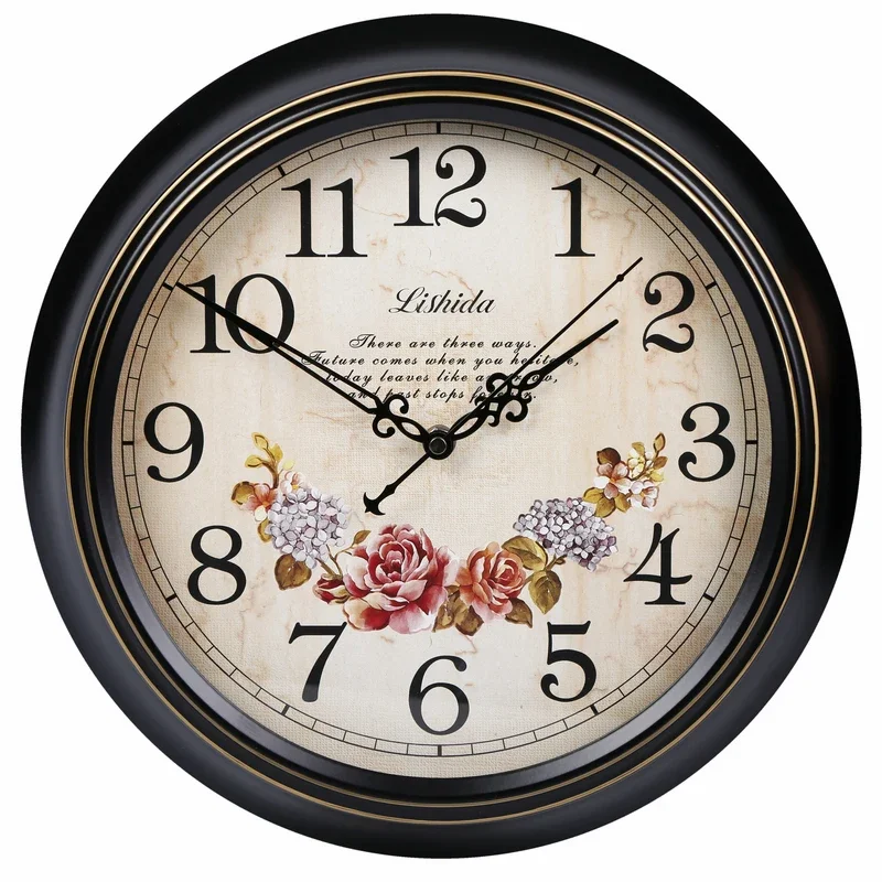 Zegary ścienne w stylu retro mechanizm zegara robić salonu ciche skandynawskie zegarki robić sypialni blać artystyczne akcesoria wewnętrzne dekoracja wnętrz: czarny