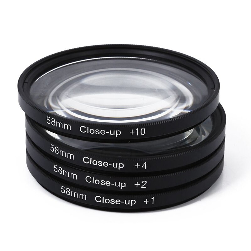 1 Set 58Mm Macro Close Up Lens & 1Pcs Desktop Lighting Bracket Tripod Ring Photography 12W Led Lamp Fill-In Light