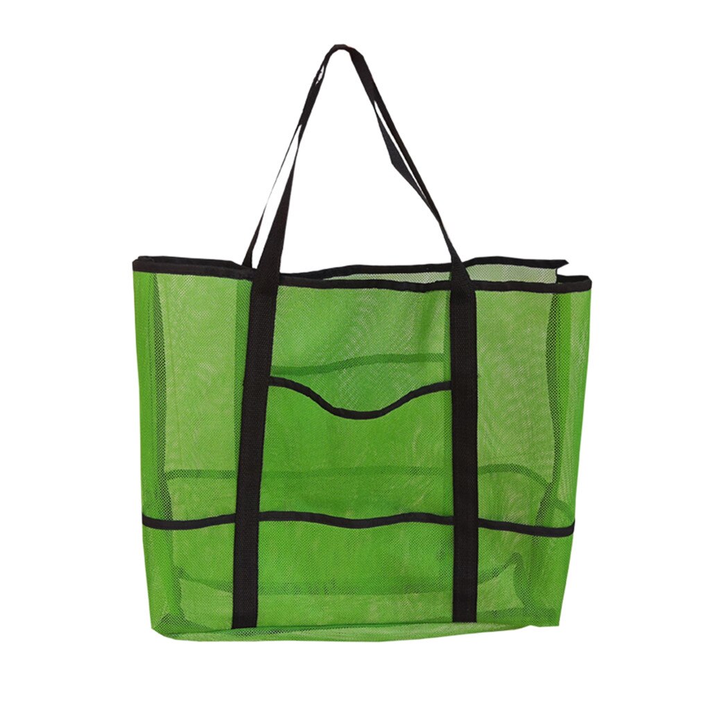 Bolsa de almacenamiento transparente de malla de gran capacidad, bolsa de playa para piscina, bolsa ligera para guardar juguetes de playa, juguetes para niños d1: B