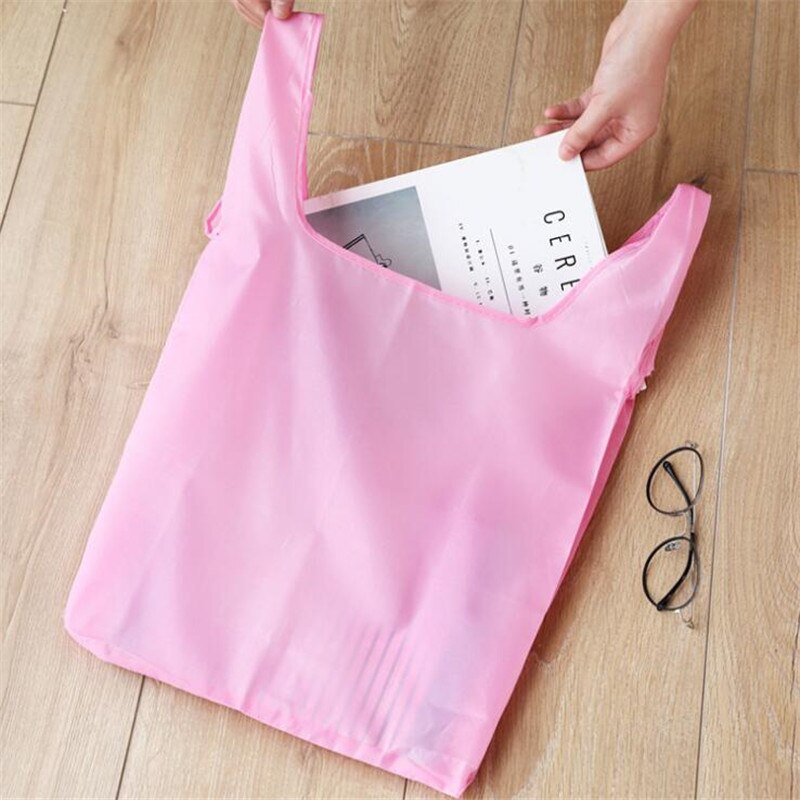 Einfarbige, faltbare Einkaufstasche, umweltfreundliche, wiederverwendbare Einkaufstasche aus Oxford-Stoff, lässige Einkaufstasche mit großem FassungsvermöGen, Aufbewahrungstasche für Zuhause, Zubehör