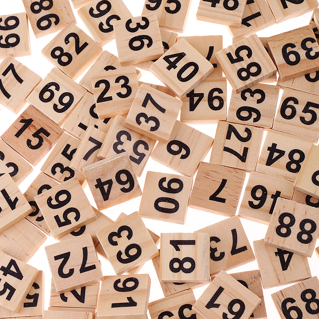 100 pieces eco-friendly Wooden Puzzle Numbers Tiles 1-100 Black Education Cube Blocks for Crafts