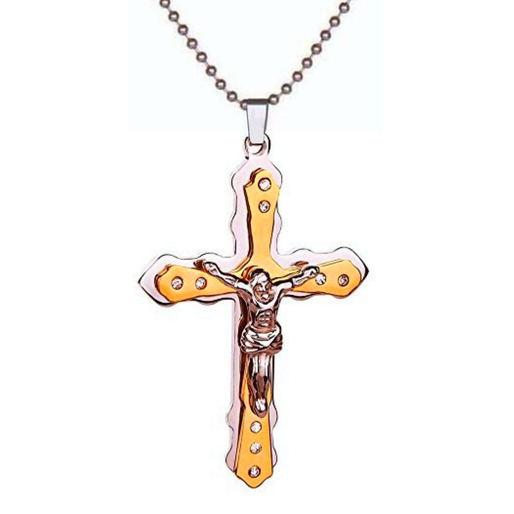 Christian Jesus Cross Crystal Hanger Ketting Roestvrij