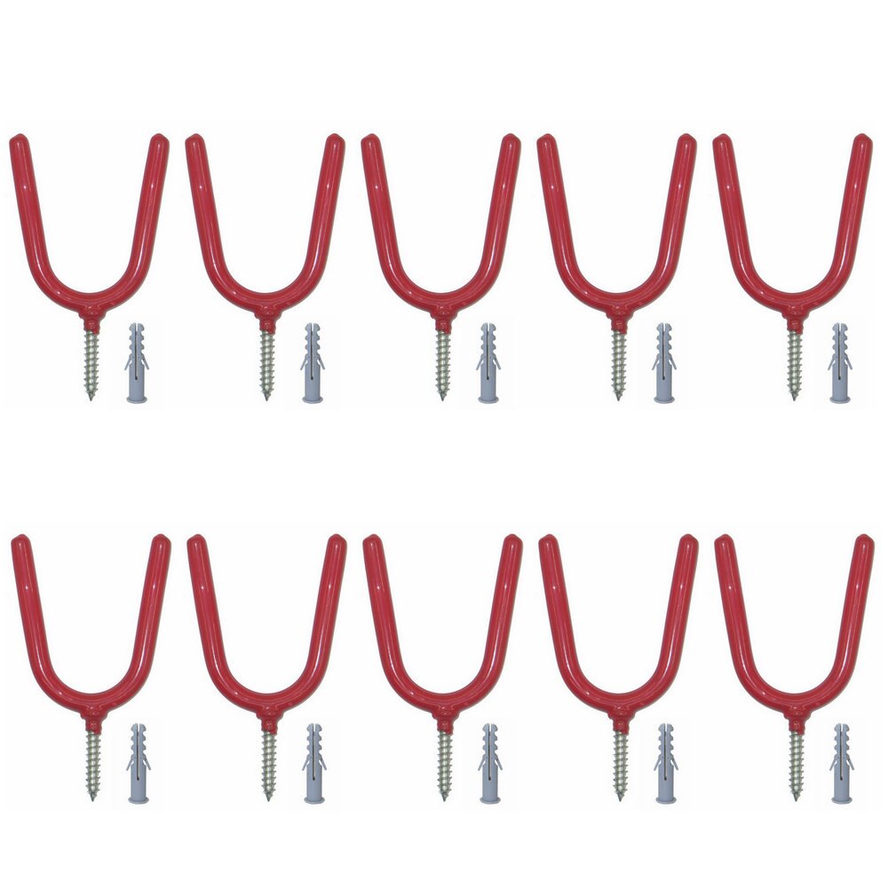 Heavy Duty Metal Hook Garage Organizer Wall Mount For Garage Storage Hang Shovels Rakes Brooms Garden Tools: 10 Pcs