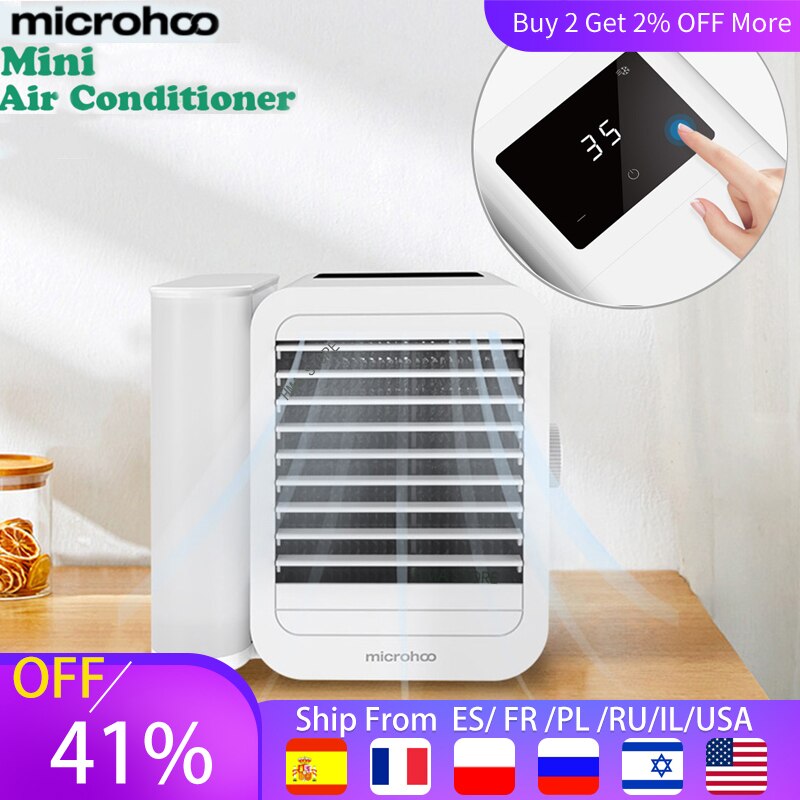 Xiaomi Microhoo – climatiseur 3 en 1, refroidissement à eau, ventilateur à économie d&#39;énergie, écran tactile, synchronisation, refroidisseur Artic, humidificateur, ventilateur de bureau brumisateur eau umidificateur