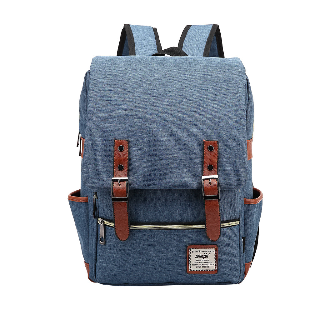 Vintage Laptop Backpack Women Canvas Bags Men canvas Travel Leisure Backpacks Retro Casual Bag School Bags For Teenager#: black