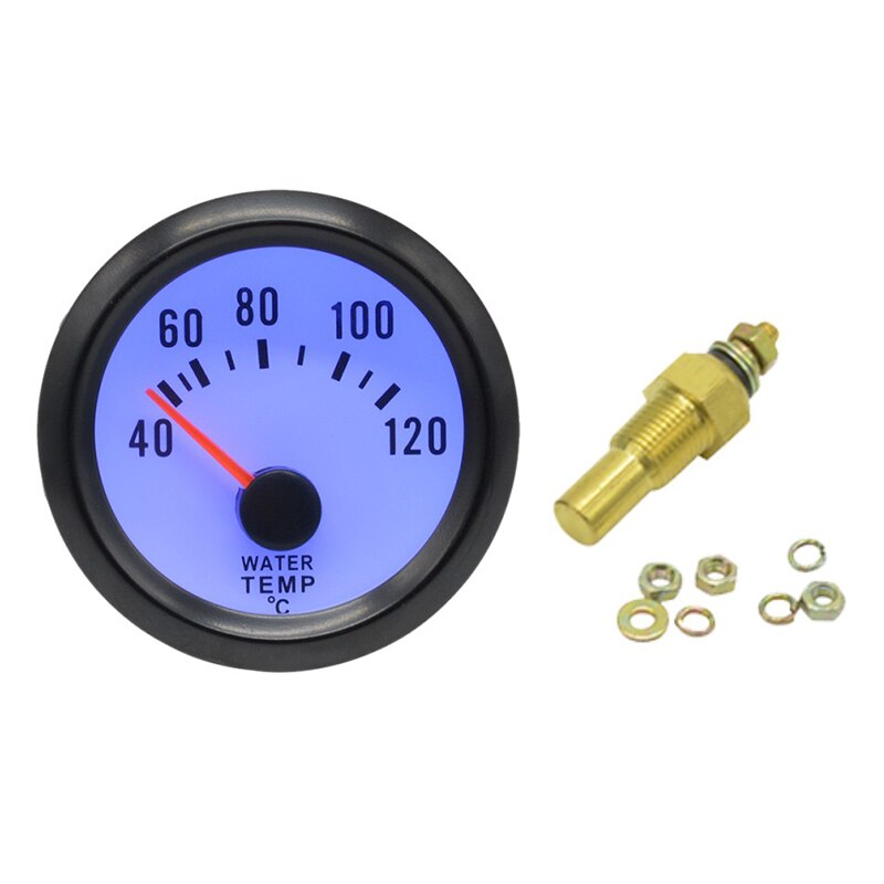 Dragon 52Mm Blauw Backlight 12V Auto Motorfiets Water Temperatuurmeter Temp Meter Met Sensor Back Shell: Army Green