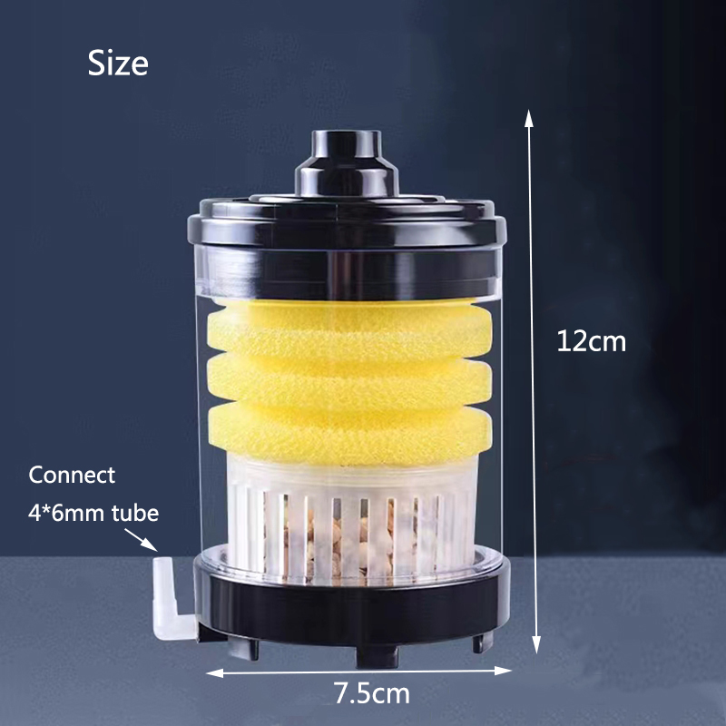 Taburete para excrementos de peces para acuario, filtro de succión para estiércol, recolector de pecera, esponjas bioquímicas con bolas multimedia, aumento de oxígeno: Blanco
