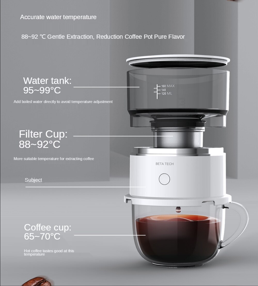 Intelligent automatic hand brewed coffee machine mini portable drip coffee pot outdoor hand brewed coffee