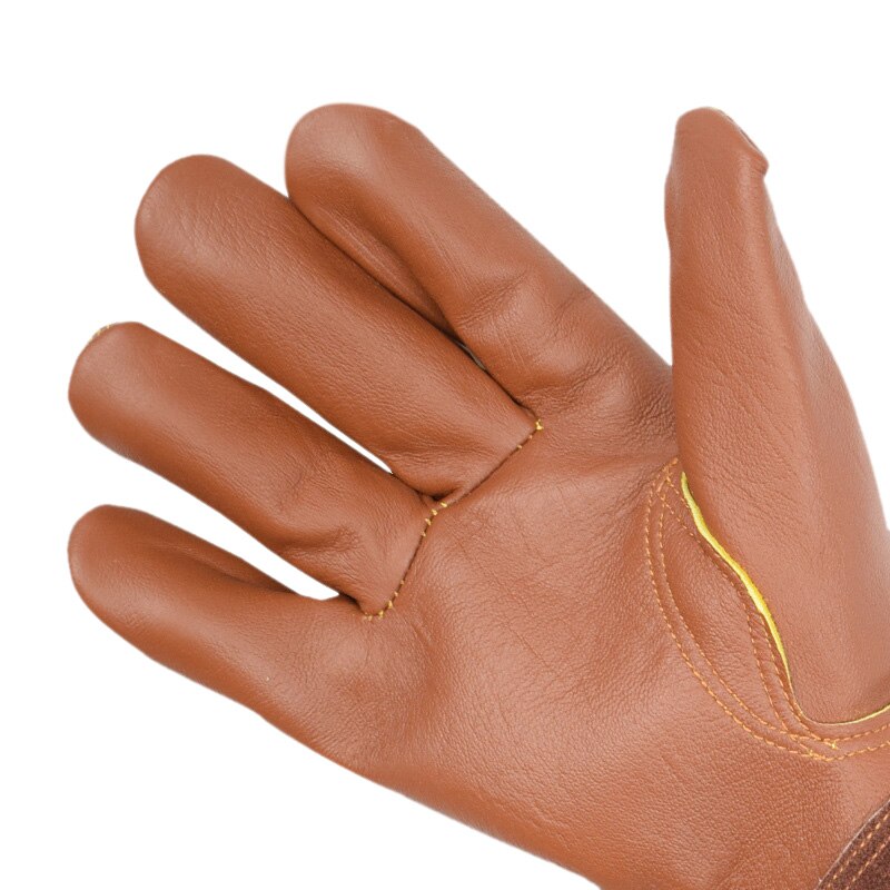 Rose Pruning Gloves for Men and Women Extra Long Breathable Goatskin Leather Thorn Proof Gardening Gauntlet Gloves-XL