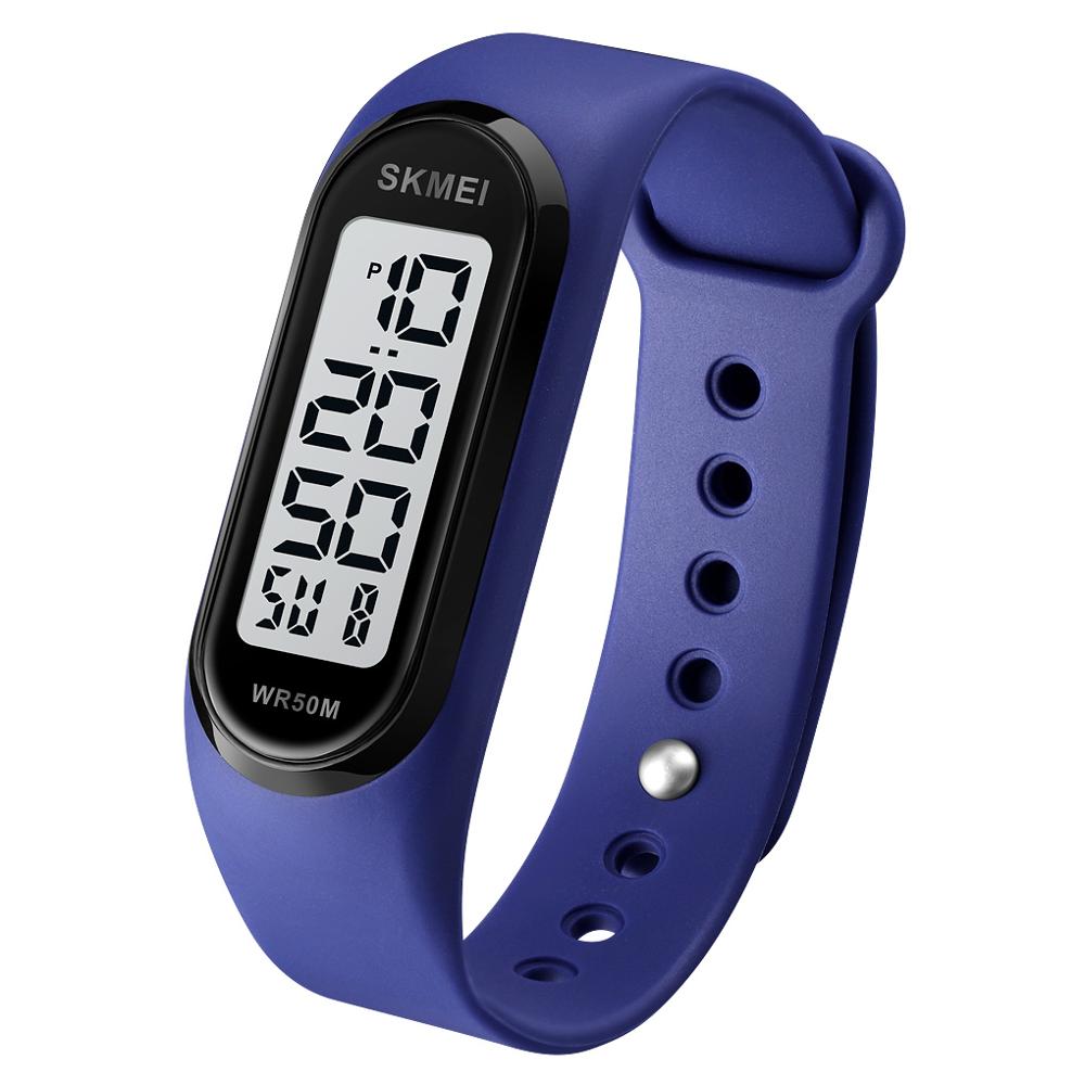 Simple Women Sports Watch Luminous Bracelet SKMEI Women Silicone Electronic Digital Watches 50M Watchproof Watch Ladies: blue-white