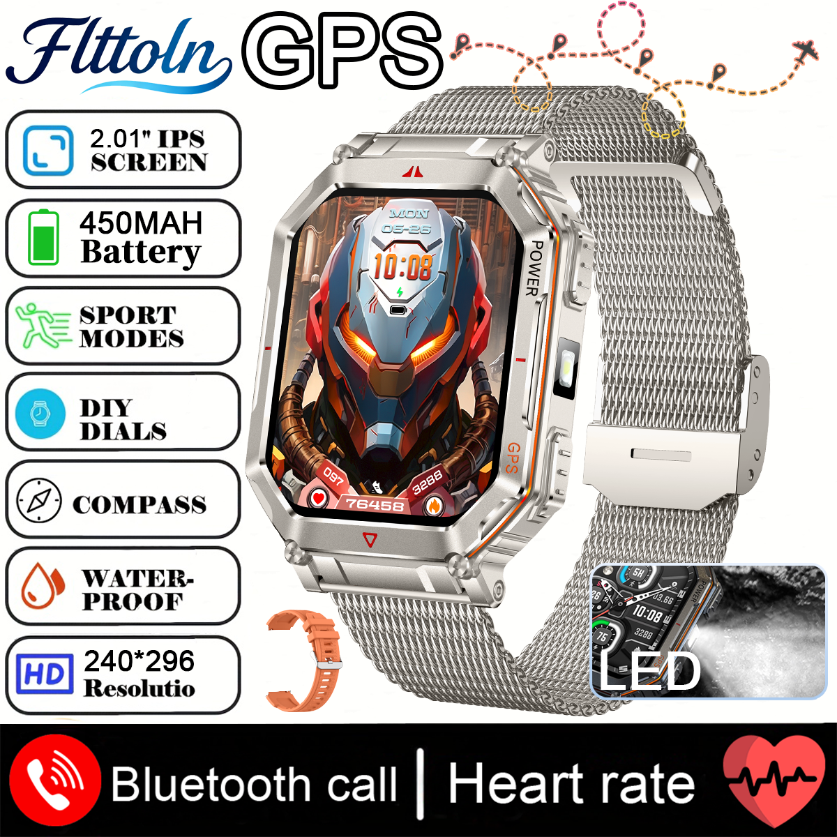 2025 Nuovo GPS SmartWatch Da Uomo Incorporato ChatGPT AI Assistente Bussola Altimetro Barometro Esterno 3ATM Impermeabile sport Smartwatch: Rosa