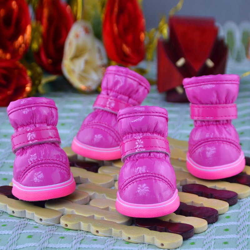 4 pièces/ensembles hiver chien chaussures de pluie imperméables pour petits chiens polaire chiot chaussures pour animaux de compagnie chien bottes de neige Chihuahua Yorkie Teddy Sho