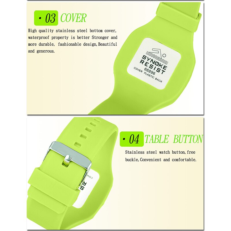 Synoke Kinderen Kinderen Digitale Horloge Meisjes Jongen Horloges Studenten Klok Kleurrijke Siliconen Led Digitale Sport Horloges