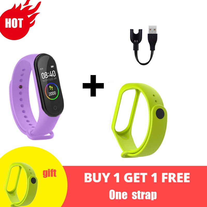 M4 smarte ure sportsarmbånd til kvinder led skærm fitness traker bluetooth vandtætte dameure sportsmærke digitalt ur: 13
