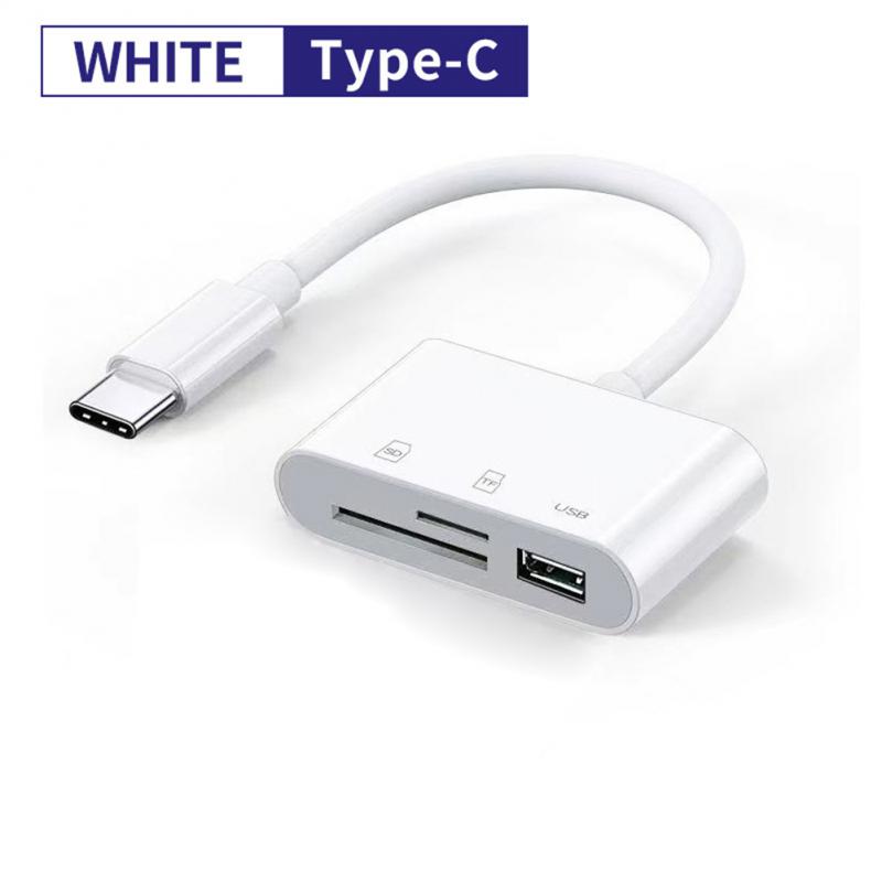 1/2 sztuki 3 w 1 typ C Adapter TF czytnik kart pamięci OTG Adpter dla IPad dla Macbook USB typu C czytnik kart: Czerwony