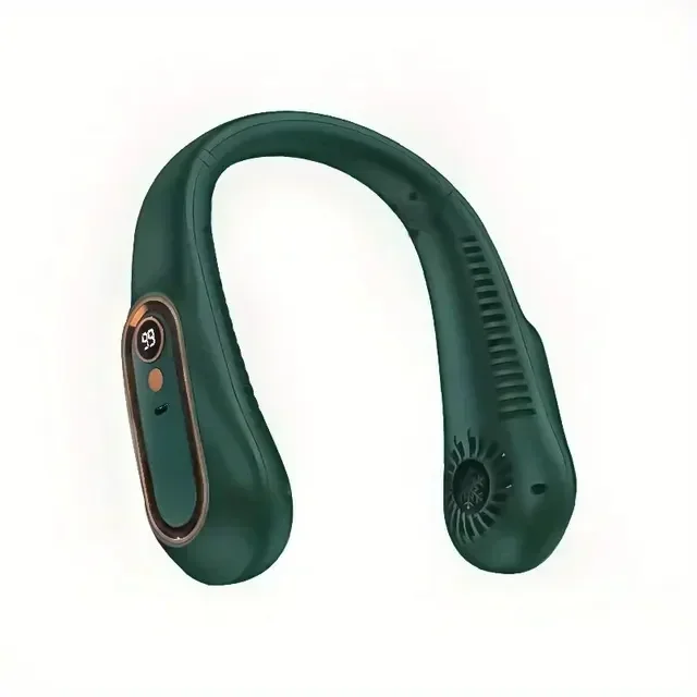 Stille Nek Hangende Ventilator, Sterke Wind, Kleine Ventilator, Draagbare Draagbare Draagbare Airconditioner, Mini Bladloze Luie Ventilator: green