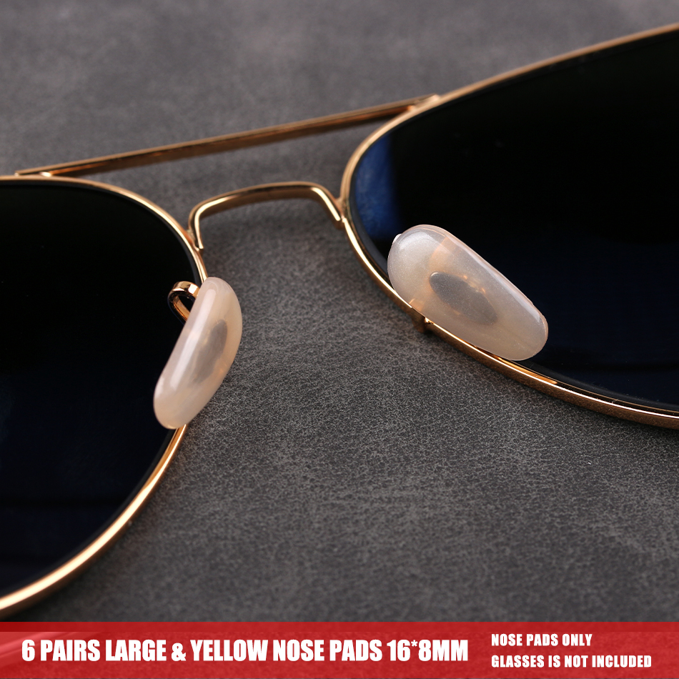 Colur_max 16mm clip-on substituição nariz almofadas para óculos de sol e outros eye-wear: 6pairs LY