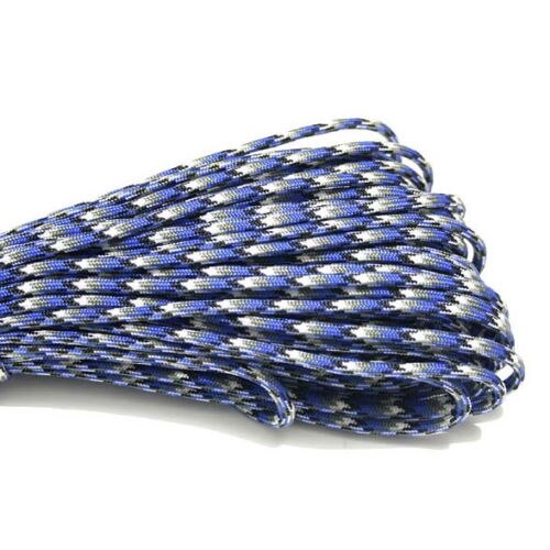 50ft 550lb paracord koord parachute lanyard 7 kern streng touw 4mm dia voor kamperen wandelen buiten thuis 15.2m camouflage kleuren: Blauw