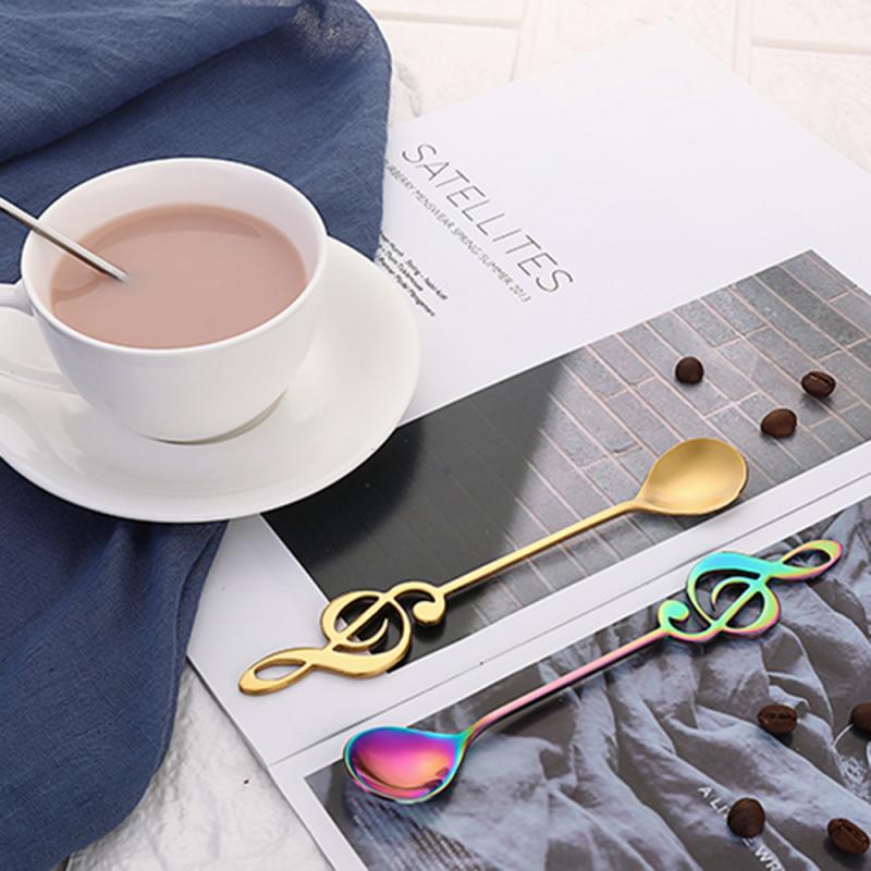 1PCS 304 Stainless Steel Musical Note Spoon Coffee Spoon Stirring Spoon Mug Spoon Music Bar Ice Bar Spoon