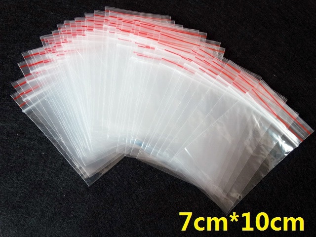 100 stks/partij 7x10 cm Sieraden Ziplock Zip Rits Lock Hersluitbare Plastic Poly Clear Tassen