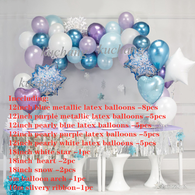 35 stk ispige ballon guirlande kit jul snefnug folie balloner fødselsdag globos bryllup vinterfest leverancer