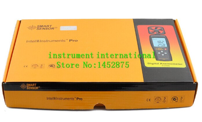 Smart sensor AS806 luchtstroom anemometer 0.3 ~ 45 m/s temperatuur meten: 0 ~ 45C
