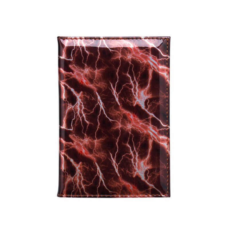 Zoukane Pu Leather Lightning Striped Passport Cover Blue Holder Passport Shiny Cover Man Folders Tickets ZSPC02: brown