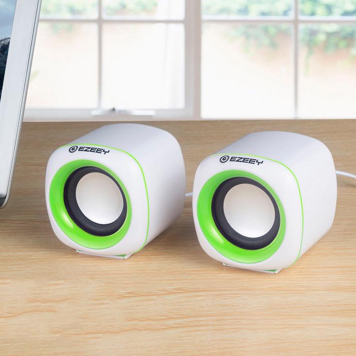 Computer Speakers Stereo Deep Bass Sound Box Speaker Voor Pc Laptop Muziekspeler Subwoofer Multimedia Luidsprekers Niet Soundbar: White green